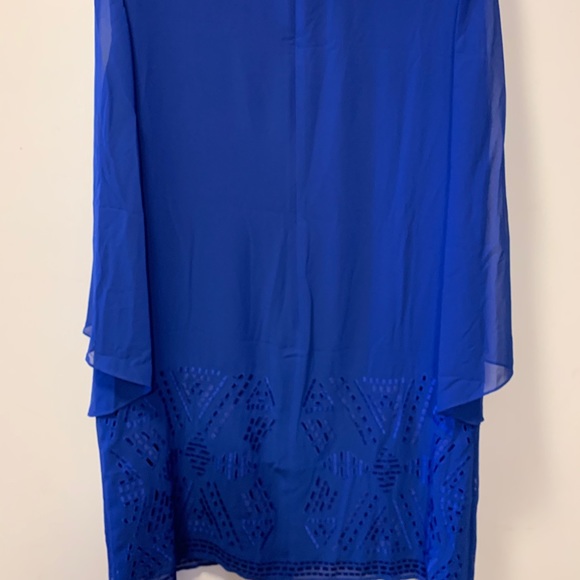 Tahari Arthur Dress brilliant blue Chiffon NWT - Picture 12 of 13